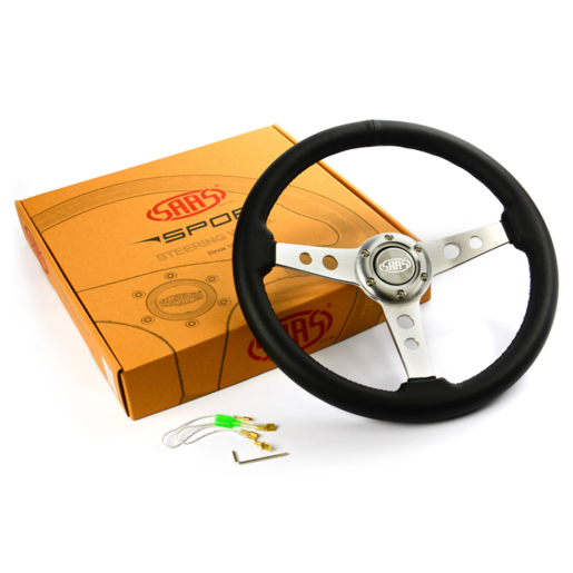 SAAS Steering Wheel PVC 14" ADR Retro Brushed Spoke - SW616OS-R