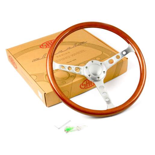 SAAS Steering Wheel Wood 15" ADR Classic Brushed w/ Holes - SW701BAW
