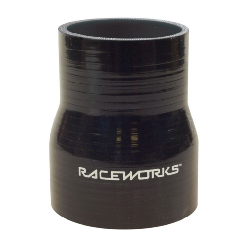 Raceworks 3.0" 76mm Silicone Elbow Hose – Double Hump, Gloss Black, 100mm Long