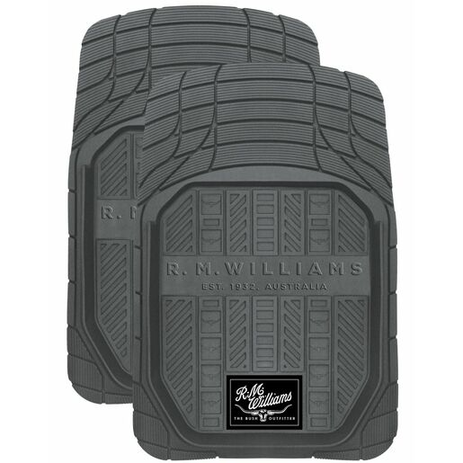 R.M.Williams Grey Rubber Car Mats Set Of 2 - CMRMWGRYFR
