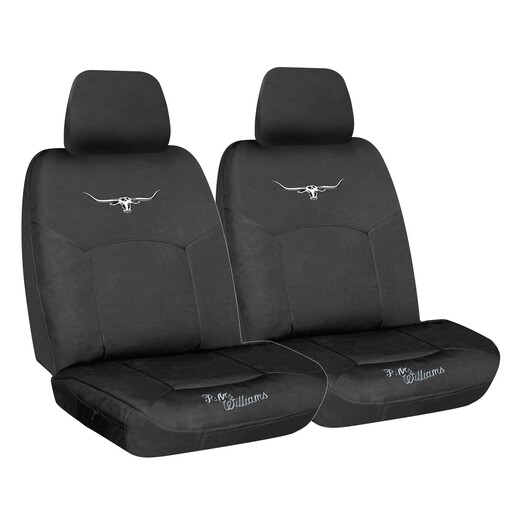 R.M.Williams Car Seat Covers Front Size 30 Black Canvas