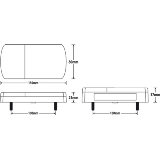 RoadVision LED Small Combination Lamp Surface Mount 10-30V 150x80x37mm