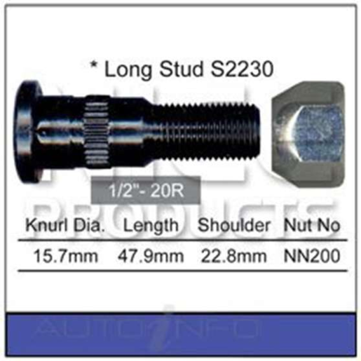 Nice Products Wheel Stud & Nut 1/2"-20R - NS223