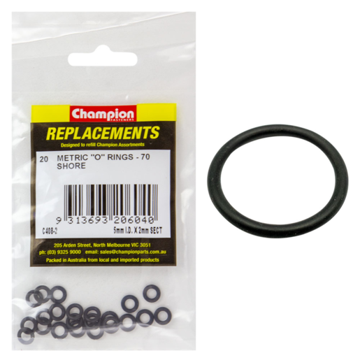 Champion 5mm x 2mm Metric O Rings Sold Individually - C408-2