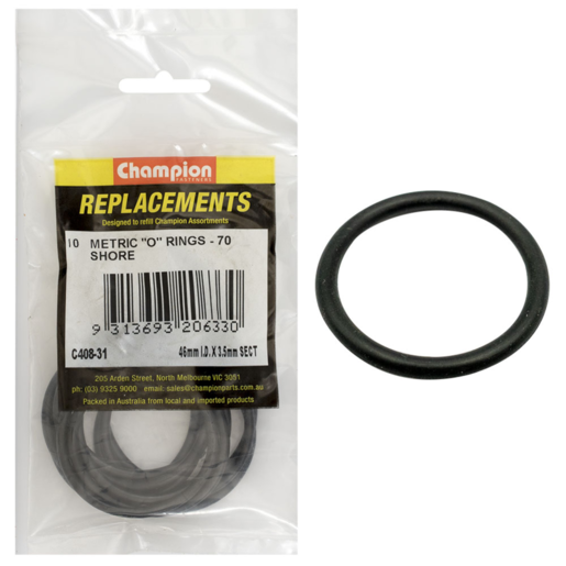 Champion 46mm x 3.5mm Metric O Rings Sold Individually - C408-31