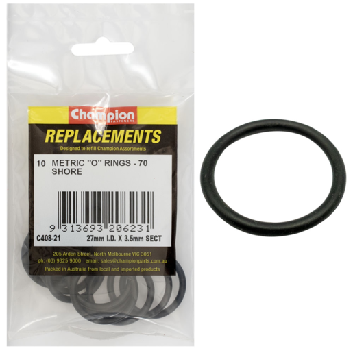 Champion 27mm x 3.5mm Metric O Rings Sold Individually - C408-21