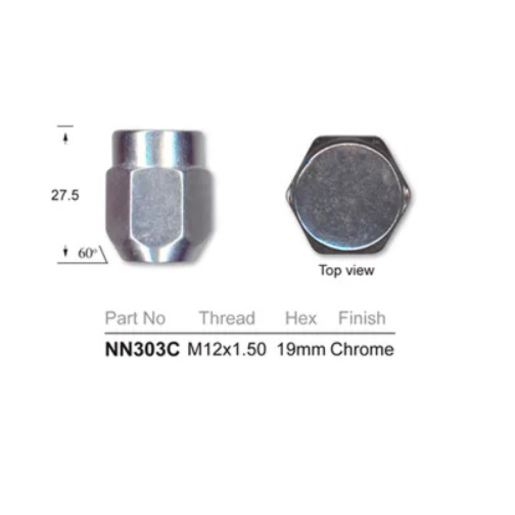 Nice Products Tapered And Shank Wheel Nut M12 X 1.50mm X 21mm Hex -NN303C