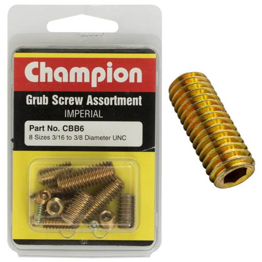 Champion Blister Imperial Grub Screw Assort - CBB6