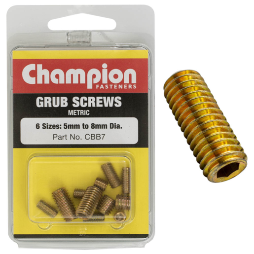 Champion Blister Metric Grub Screw Assortment - CBB7