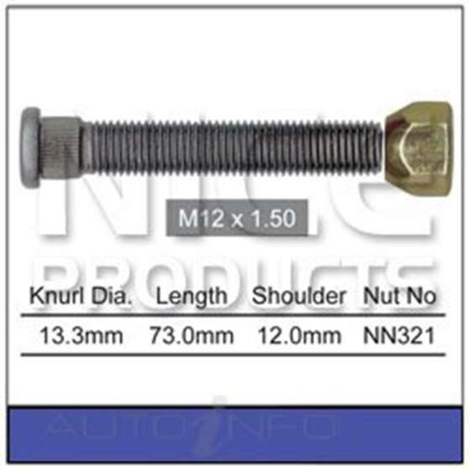 Nice Products Wheel Stud & Nut M12 x 1.50 - NS3800