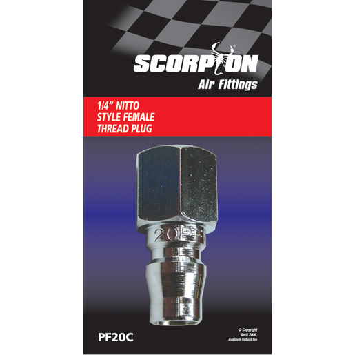 Scorpion Plug Male 1/4 Inch Male Thread Nitto Style 2Pc Carded - PF20C