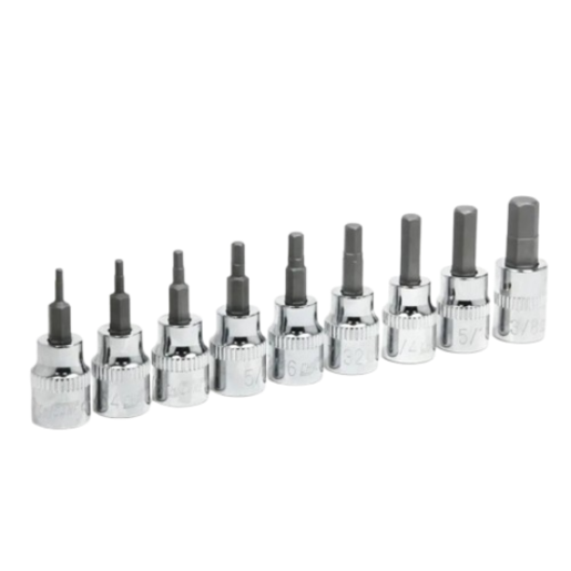 Chicane 3/8" Drive Across Flats Hex Bits Socket Set 9 Pieces - CH4021