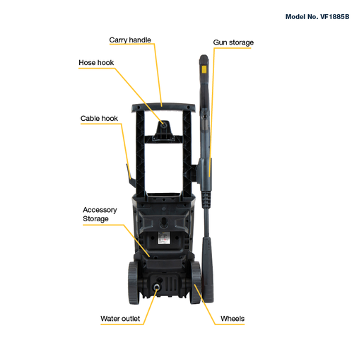 Vyking Force 1500W Electric Pressure Washer - VF1885B