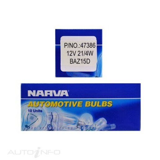 Narva P21/4W BAZ15D Incandescent Globe 12V 21/4W 1pc