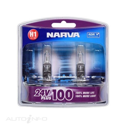 Narva H1 Plus 100 Long Life Halogen Headlight Globe 24V 70W