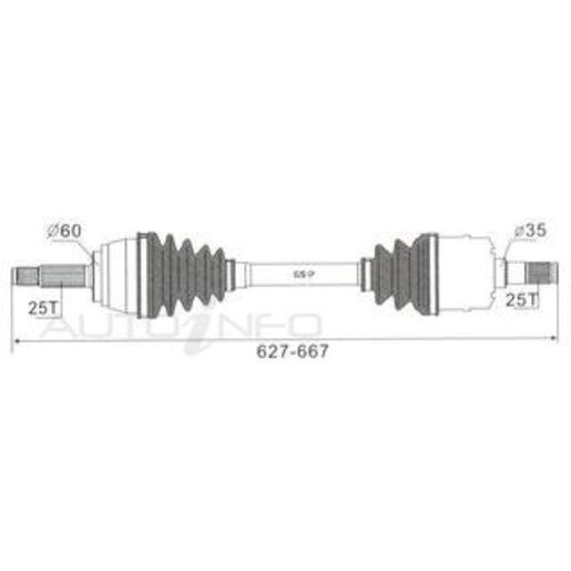 Protex Protrain - Rebrand (AADi-GSP) Drive Shaft - Transverse/CV Shaft - PSA403