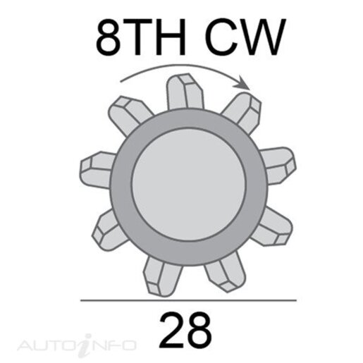 JAS Oceania Starter Motor 12V 1.0KW 8TH CW - SNJ584